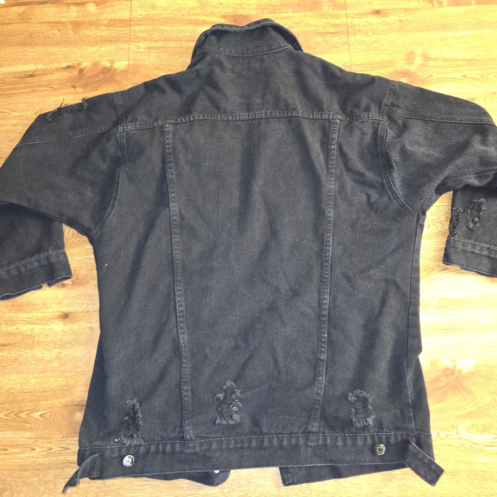 Black ripped jean jacket